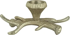 # 16401-11, Antique Brass Branch Shape Aluminum Solid Candle Holder, Table Decorative Candle Stand for Dinning, Home Decor, 8" L x 3-1/2" W x 3-1/2" H