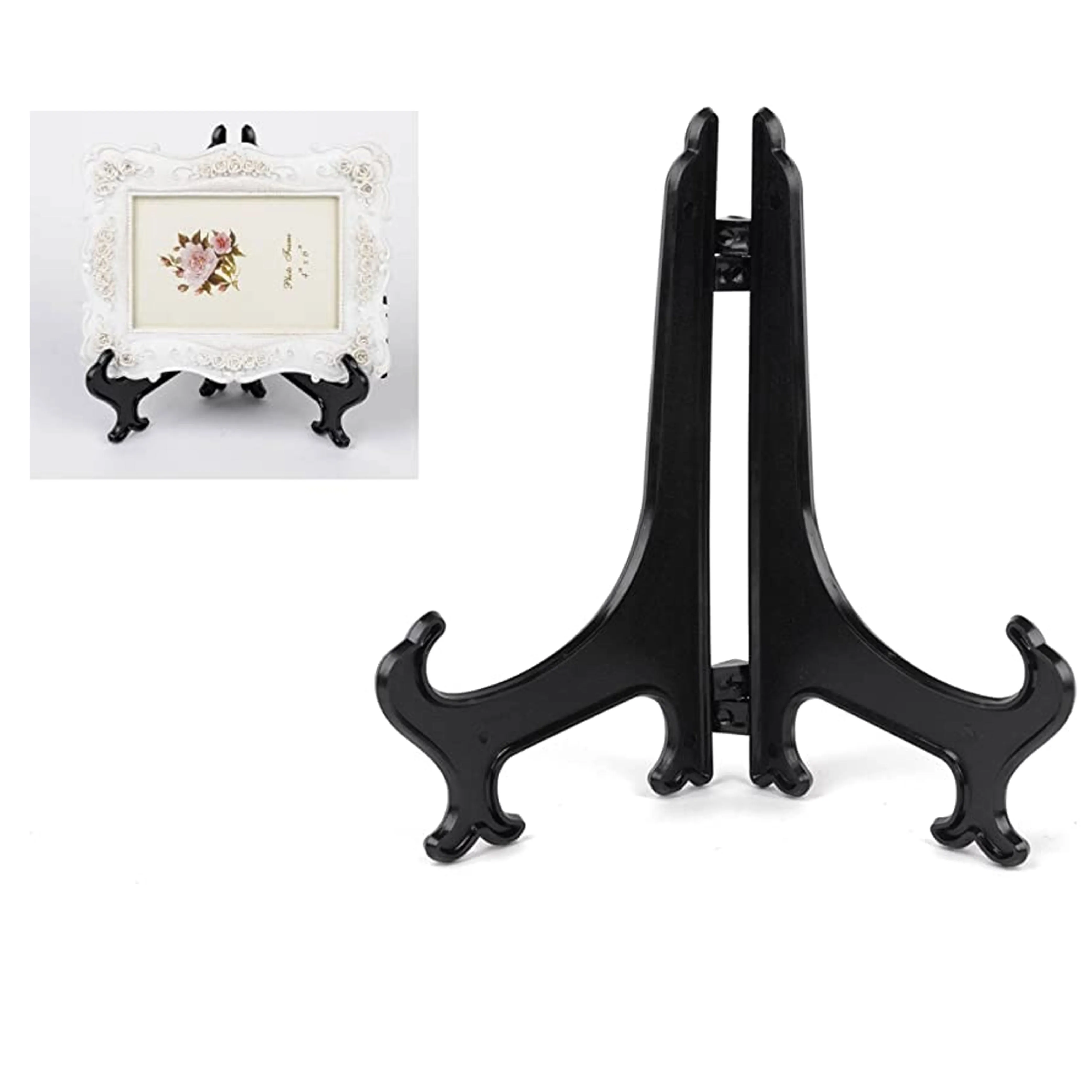 12 Black Display Easel Stand Decorative Plate Holder Picture 4.5" 6.5" 9.75"
