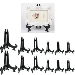 12 Black Display Easel Stand Decorative Plate Holder Picture 4.5" 6.5" 9.75"