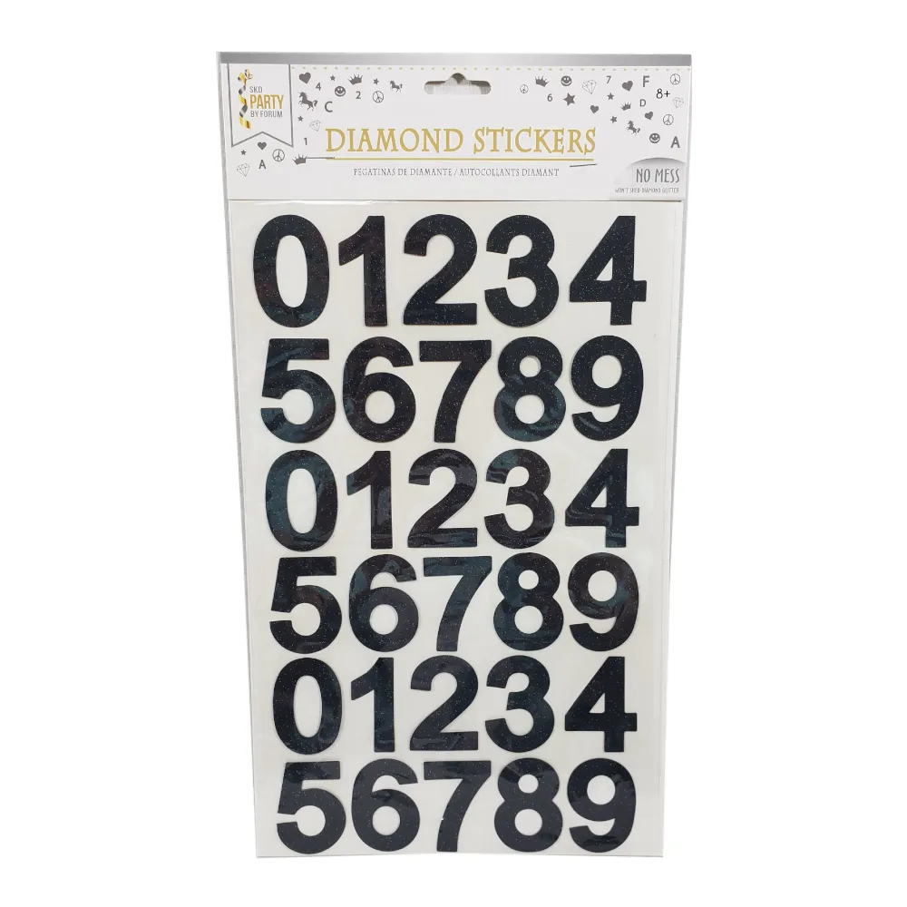 1.5" Diamond Number Stickers | 1 Package