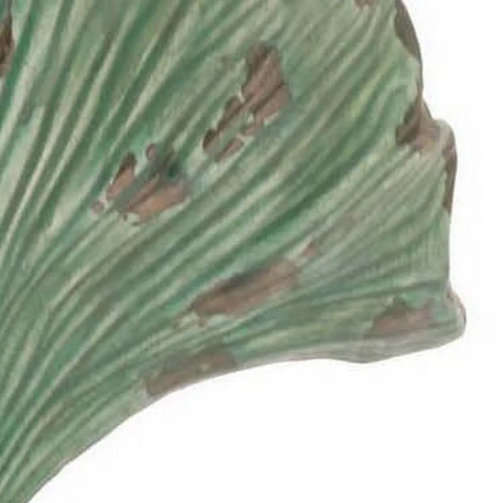 18 Inch Accent Vase, Intricate Kelp Design, Green Ceramic, Brown Accents By Casagear Home