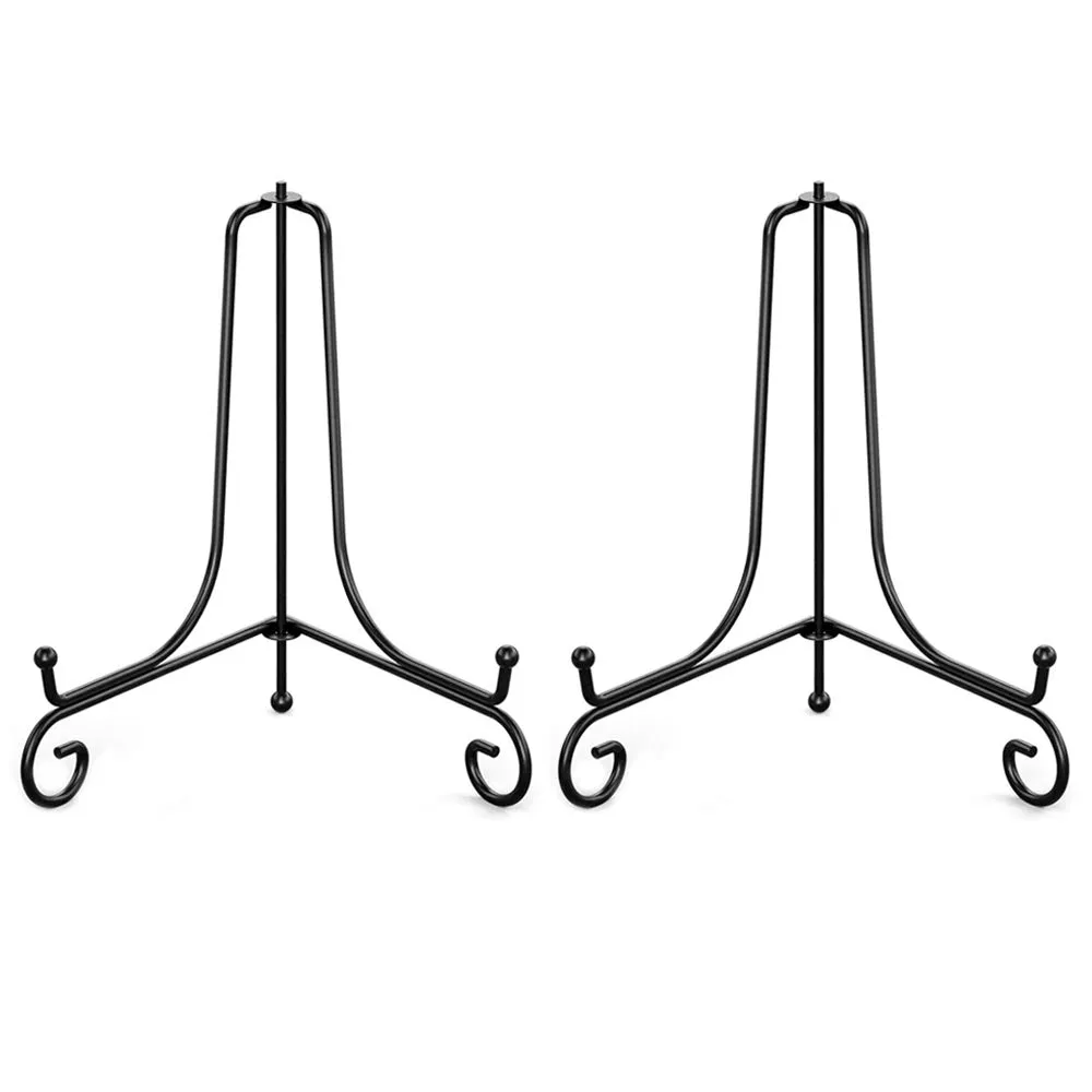2Pk Metal Black Display Easel 6.75" Stand Book Photo Plates Picture Frame Holder
