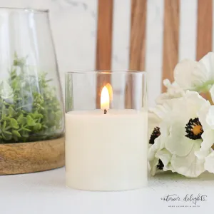 3"x4" Clear Glass Ivory Pillar