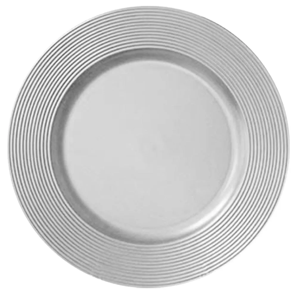 6 X Silver Round 13" Charger Plate Centerpiece Dinner Dining Table Setting Decor