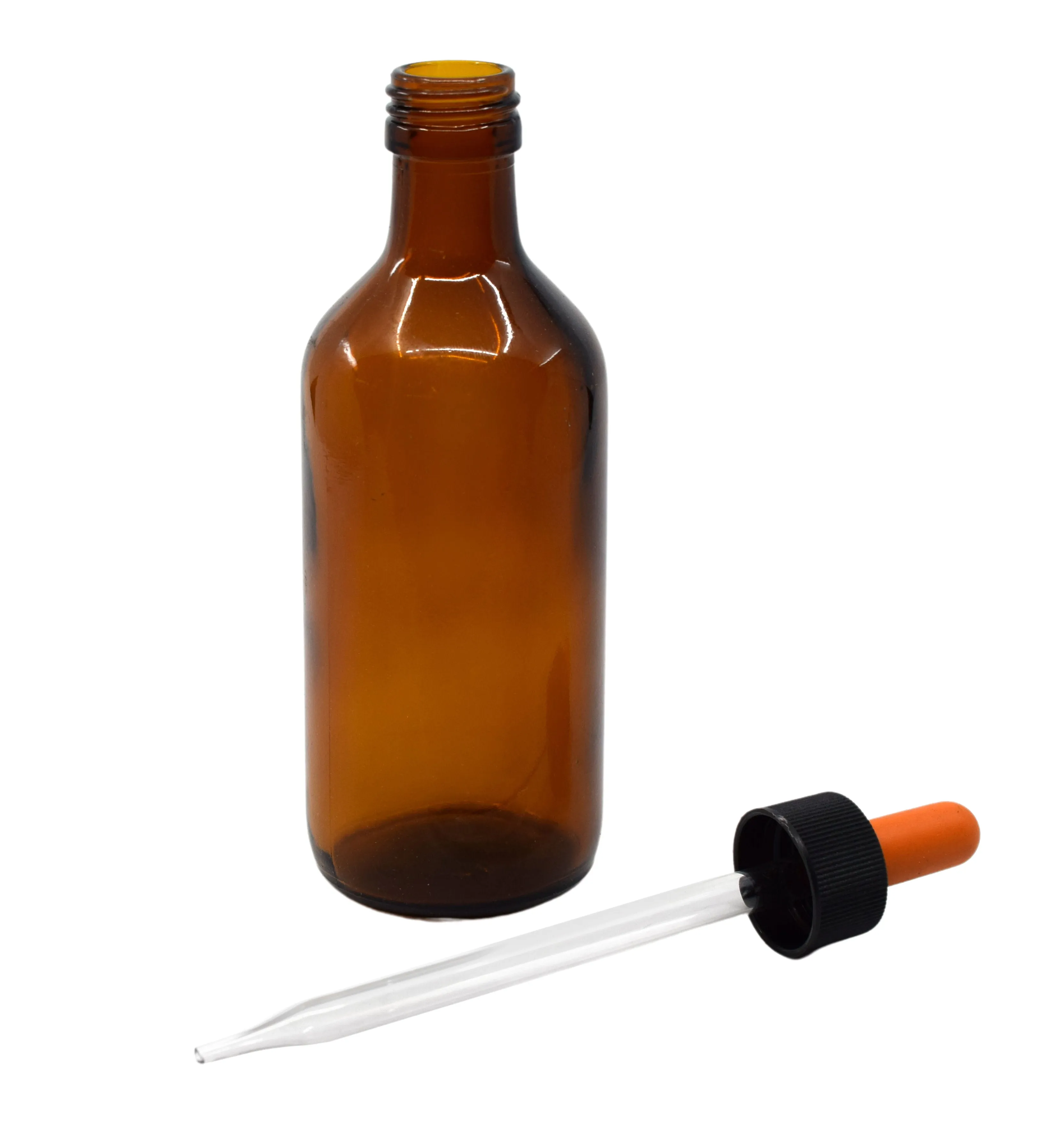 6PK Dropping Bottles, 180ml (6oz) - Screw Cap with Glass Dropper - Soda Glass