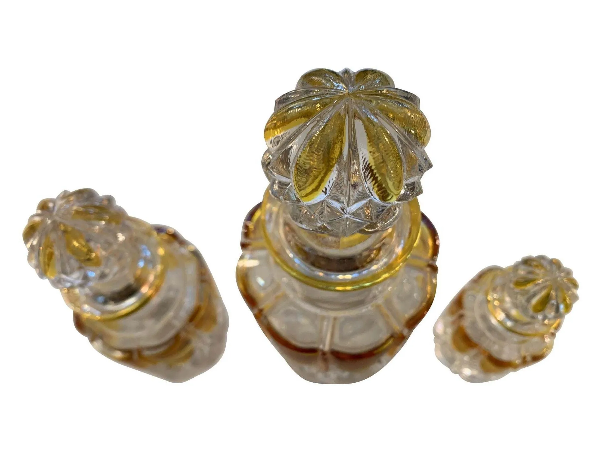 A. collection of seven Val Sat Lambert 1920s perfume bottles.