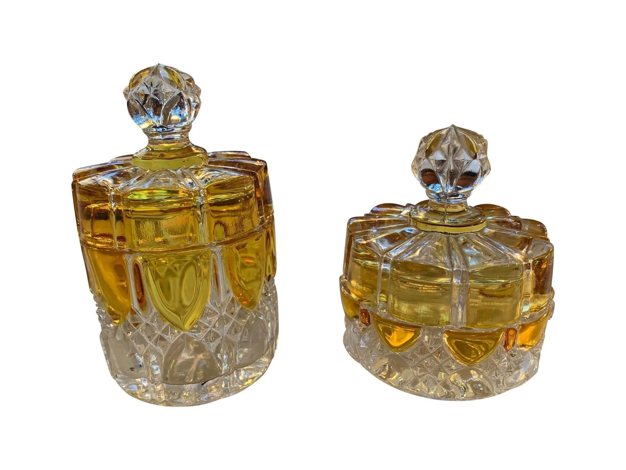 A. collection of seven Val Sat Lambert 1920s perfume bottles.