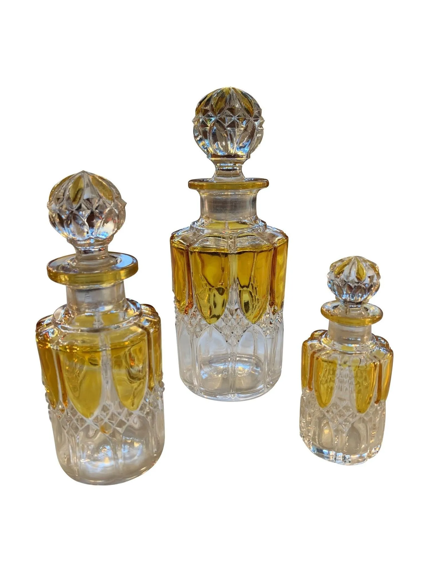 A. collection of seven Val Sat Lambert 1920s perfume bottles.