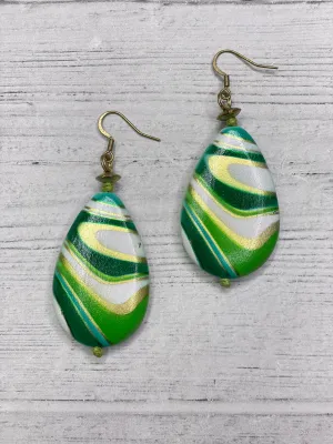 Alisha d Hand Painted Teardrop Wood Earrings