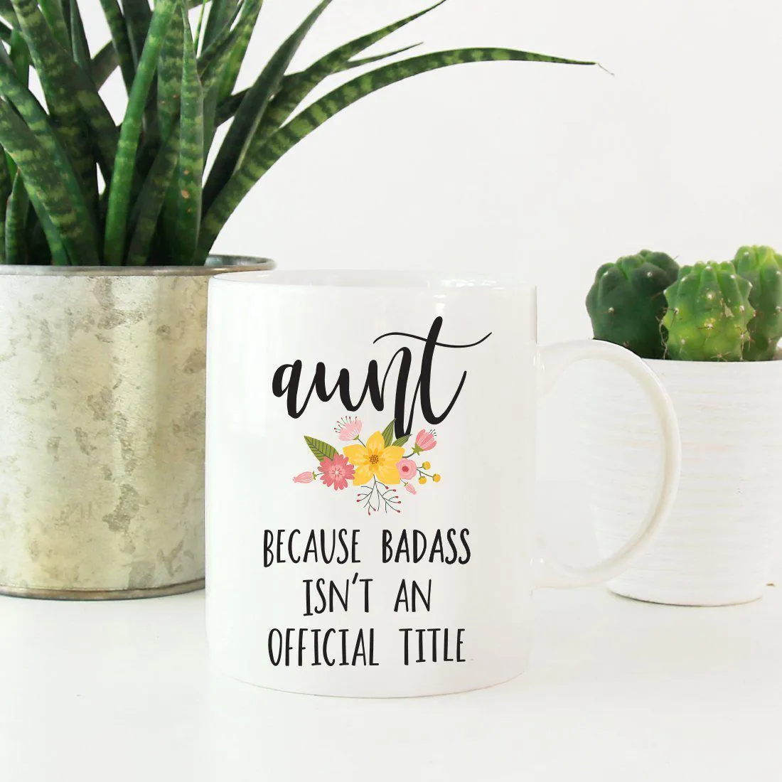 Andaz Press 11oz Badass Isn't An Official Title Floral Graphic Coffee Mug