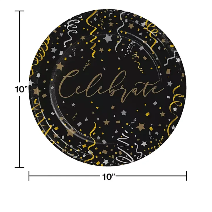 Artstyle Silver & Gold Celebration Dinner Paper Plates, 10" (85 ct.)