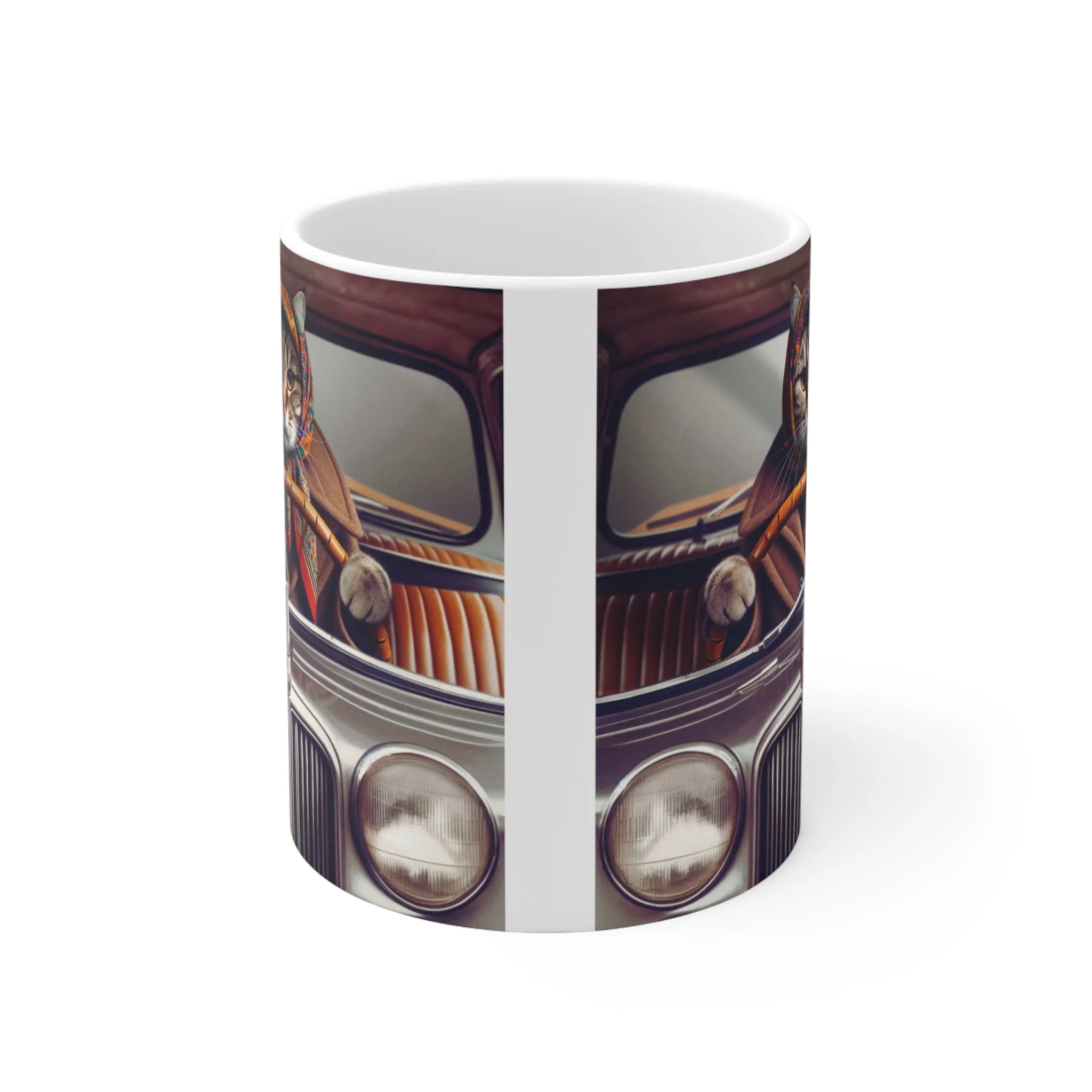 Babushka Cat Ceramic Mug 11oz