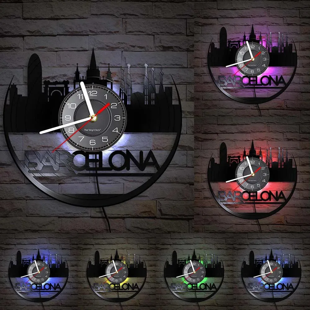 Barcelona Skyline Wall Clock