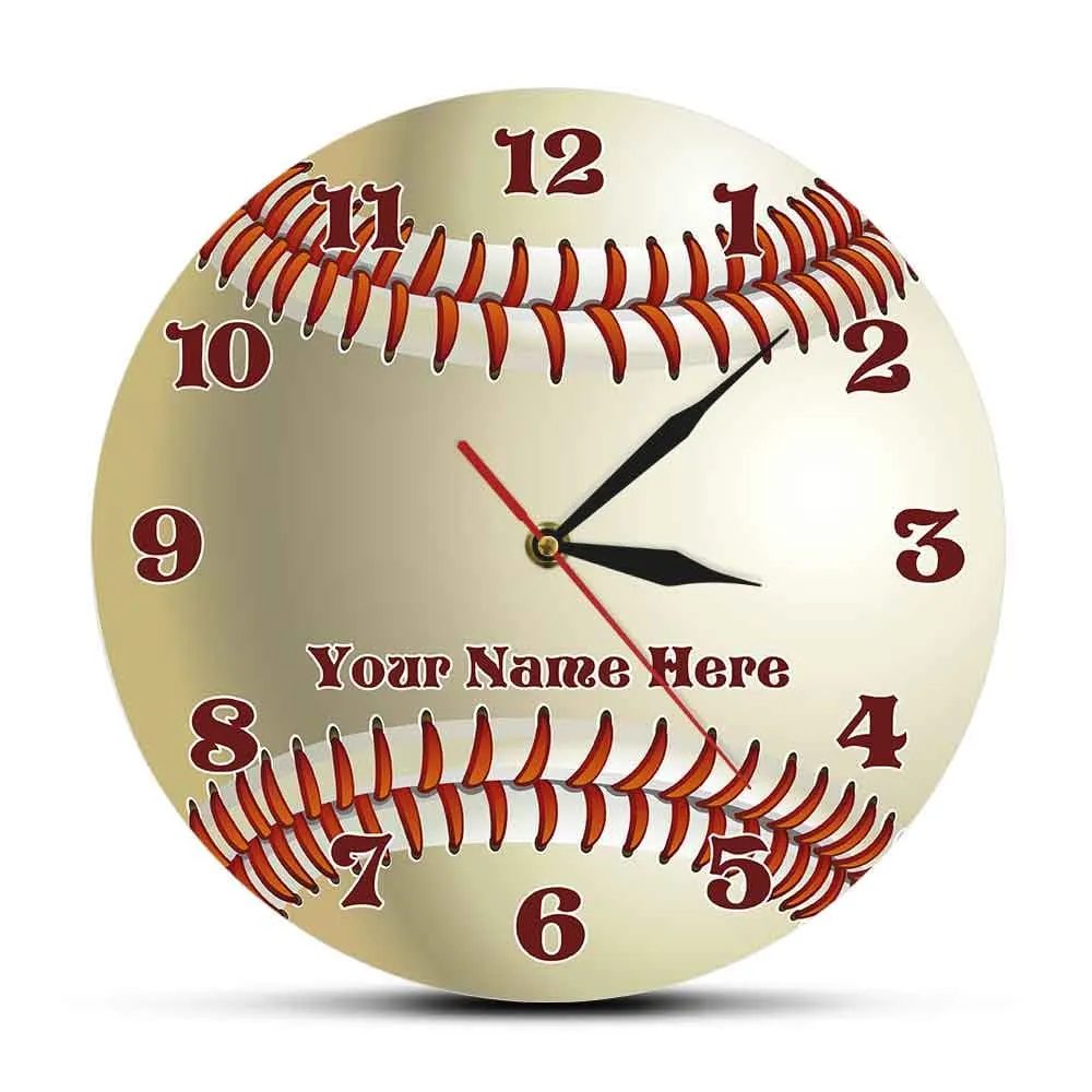 Baseball Custom Name 3d Wall Clock Sports Room Wall Decor Personalized your Name