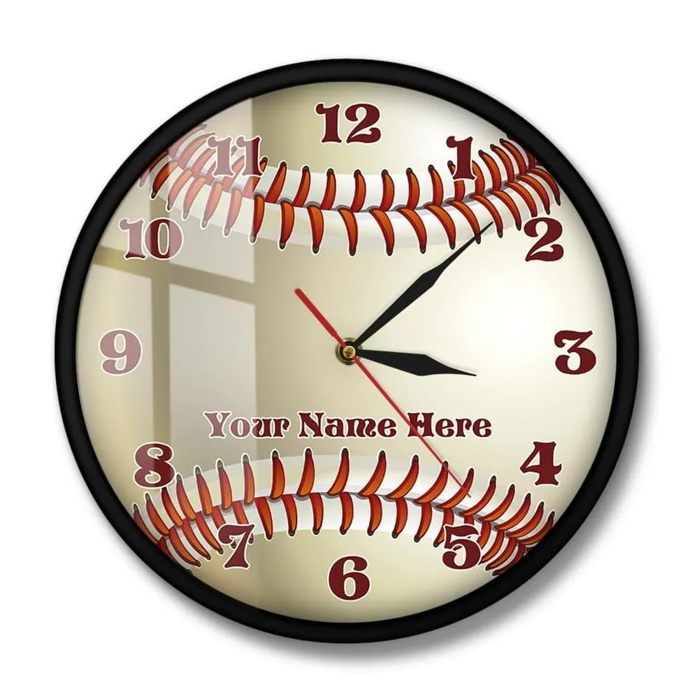 Baseball Custom Name 3d Wall Clock Sports Room Wall Decor Personalized your Name
