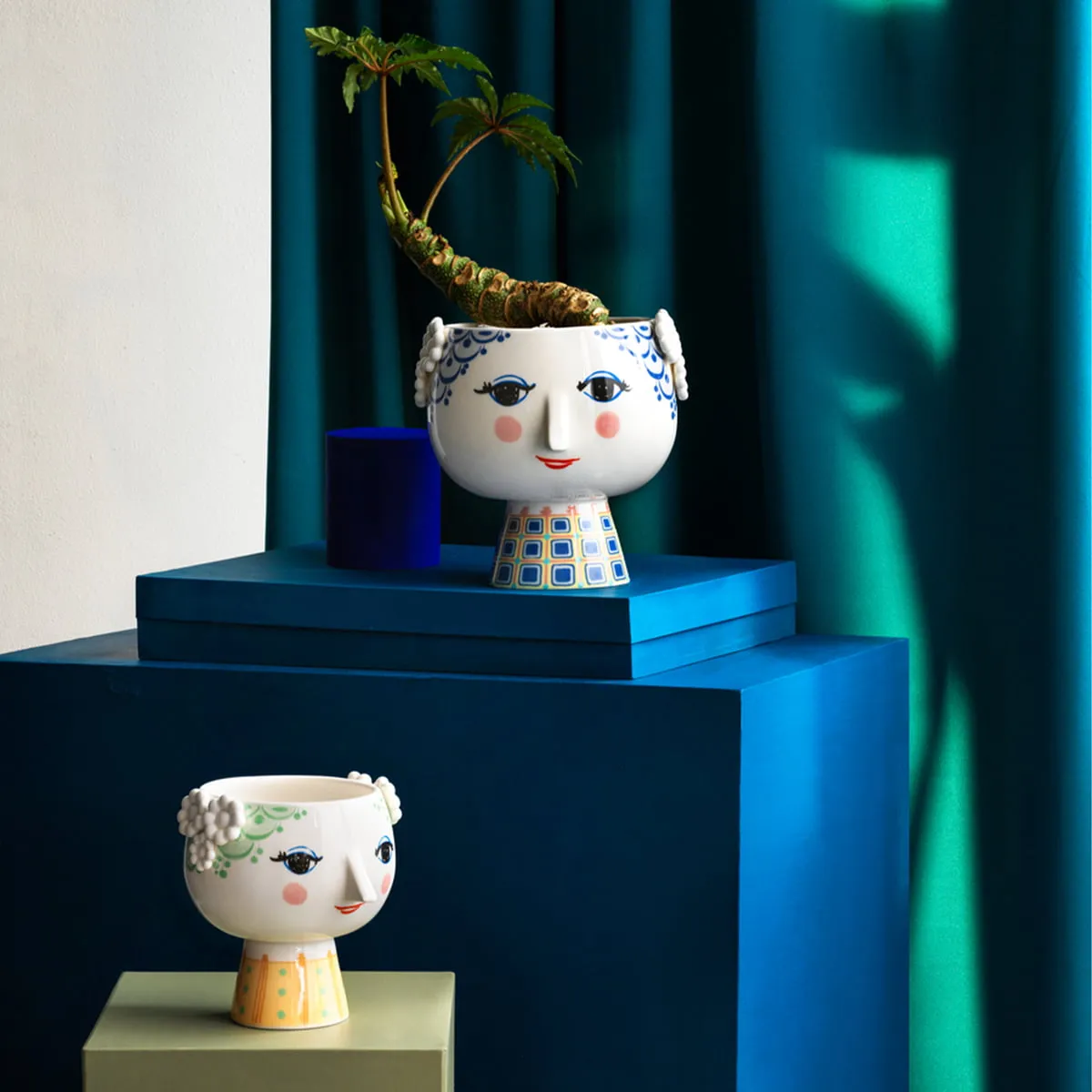 Bjørn Wiinblad Eva Flower Pot on Base, Light Green