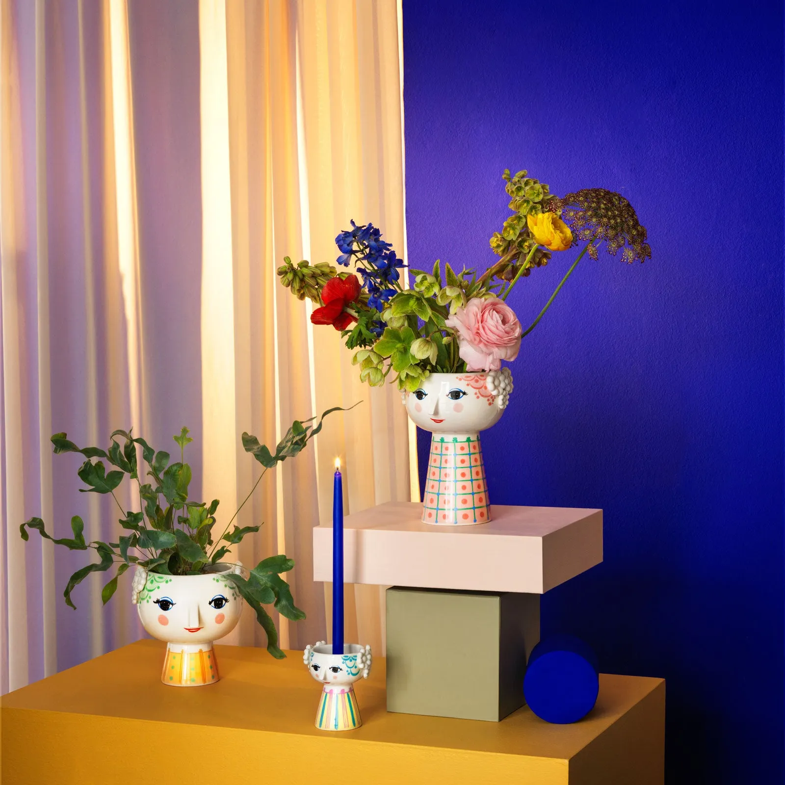 Bjørn Wiinblad Eva Flower Pot on Base, Light Green