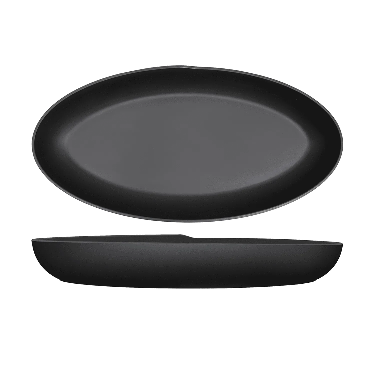 Black Copenhagen Oval Melamine Deep Dish 55 x 27.5 x 7.5cm - Pack 1