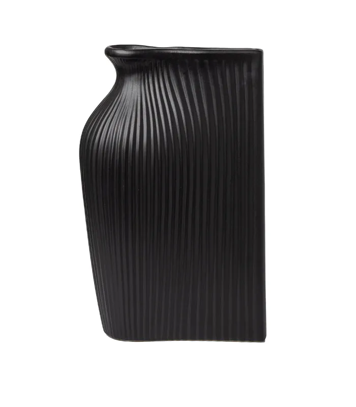 Black Fluid Vase