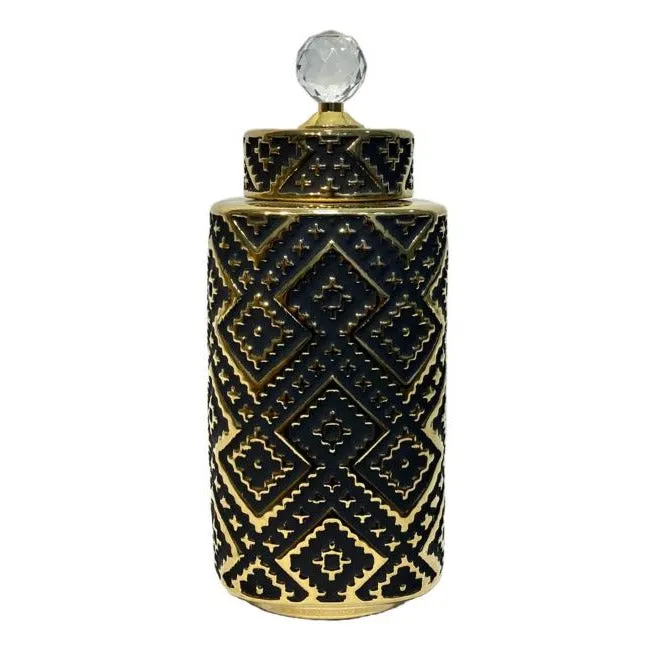 Black Glamour Ceramic Vase (Set of 2)