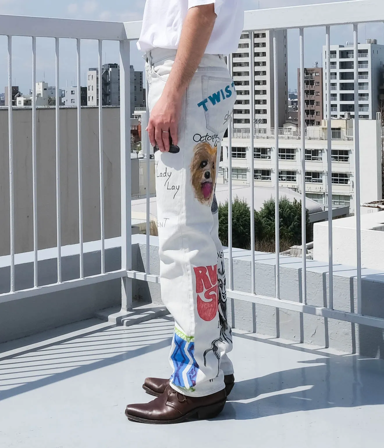 BLACKBIRD "Straight Denim Pant" (Hand Painted)