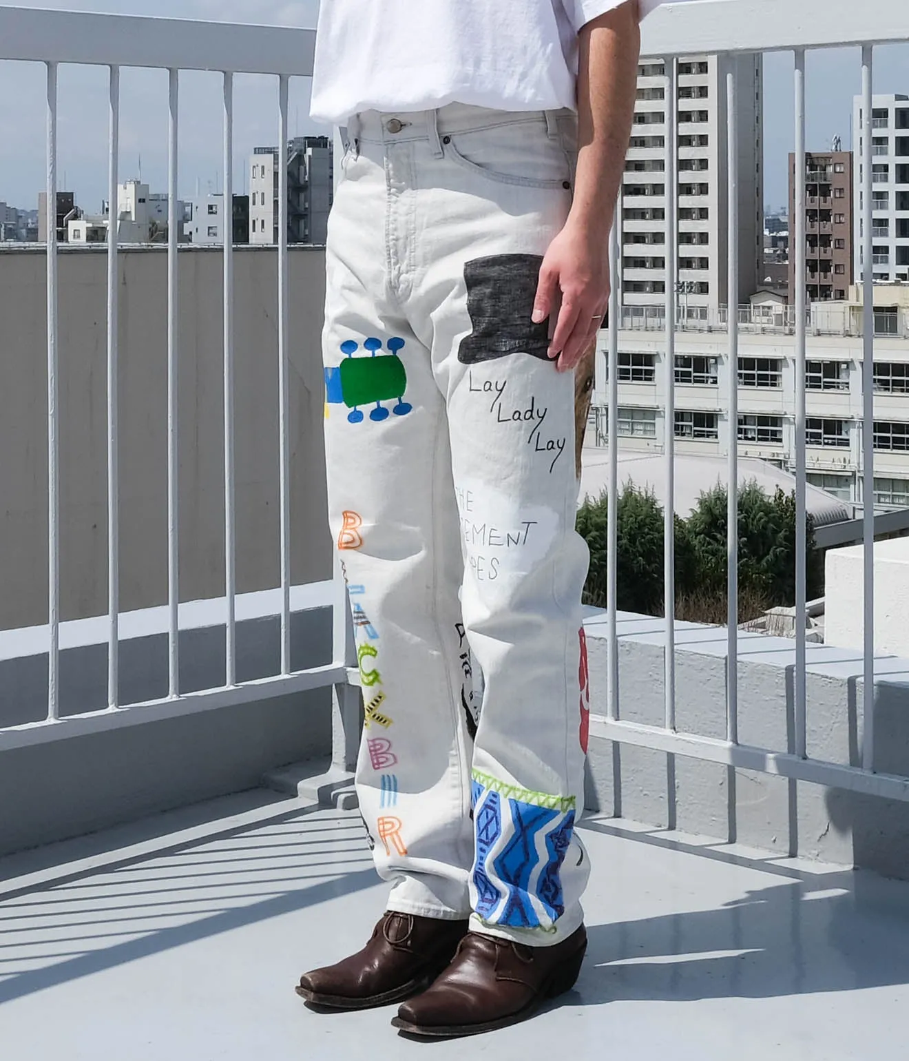 BLACKBIRD "Straight Denim Pant" (Hand Painted)