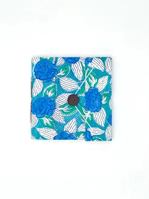 Blue & Green Leaves Block Print Journal/Notebook