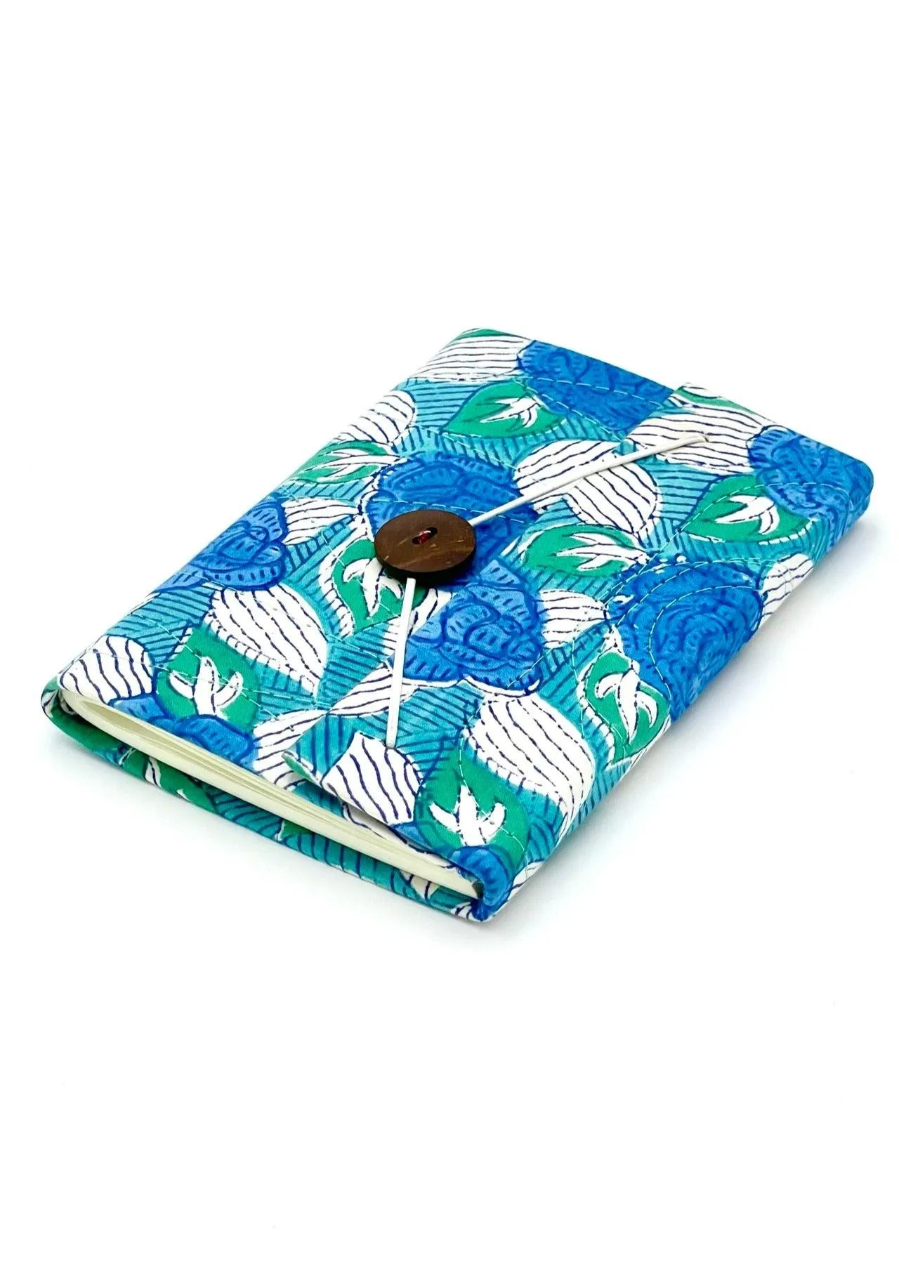 Blue & Green Leaves Block Print Journal/Notebook