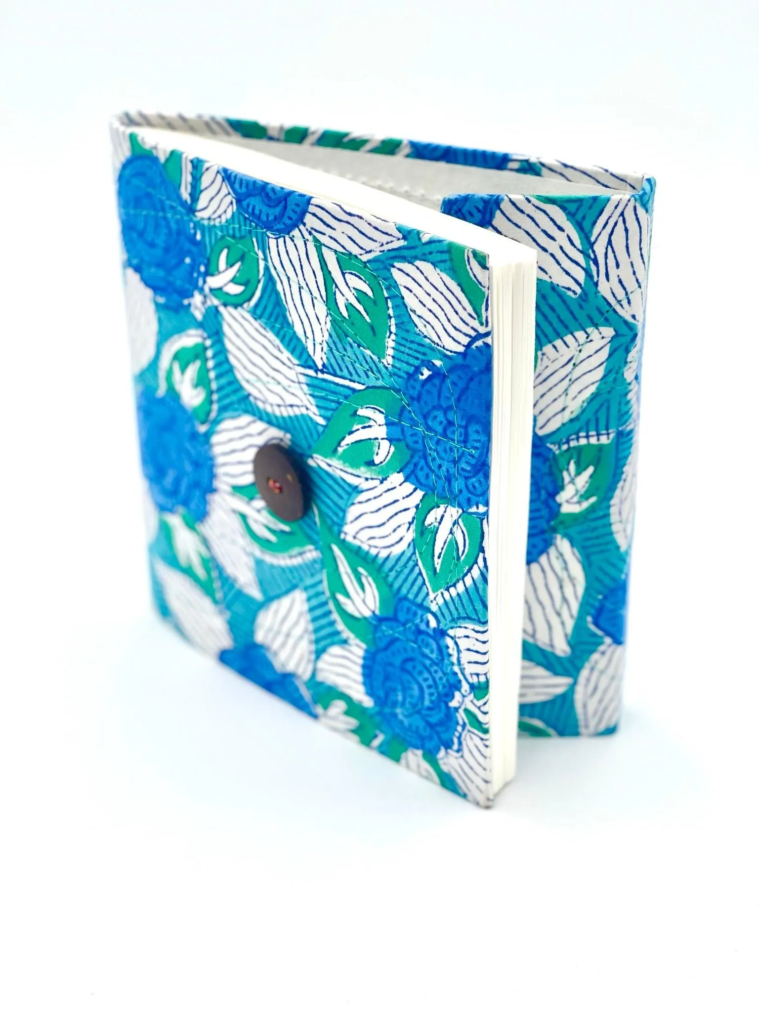 Blue & Green Leaves Block Print Journal/Notebook