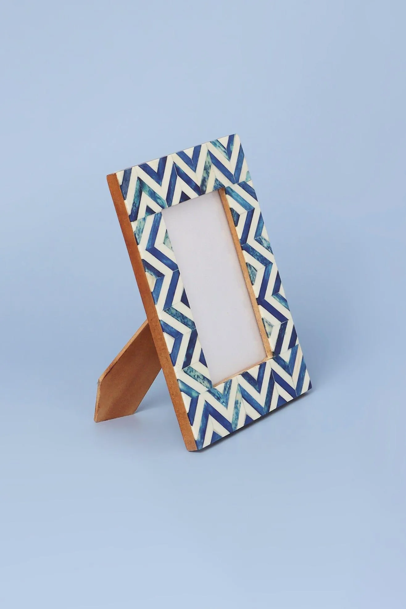 Blue Wave Chevron Pattern Stylish Photo Frames