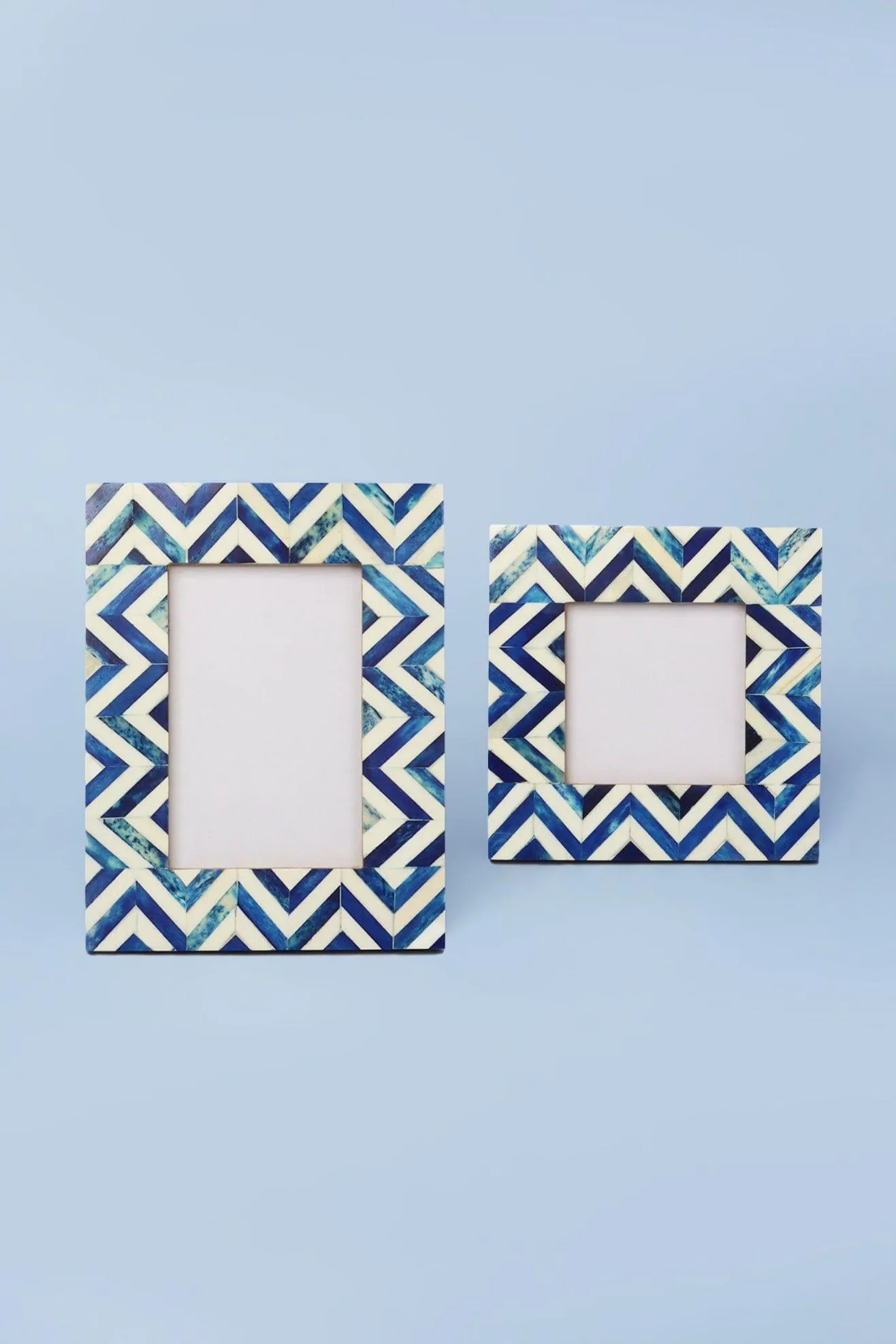 Blue Wave Chevron Pattern Stylish Photo Frames