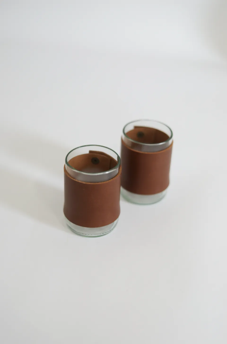 Bourbon Glass with Leather Wrap