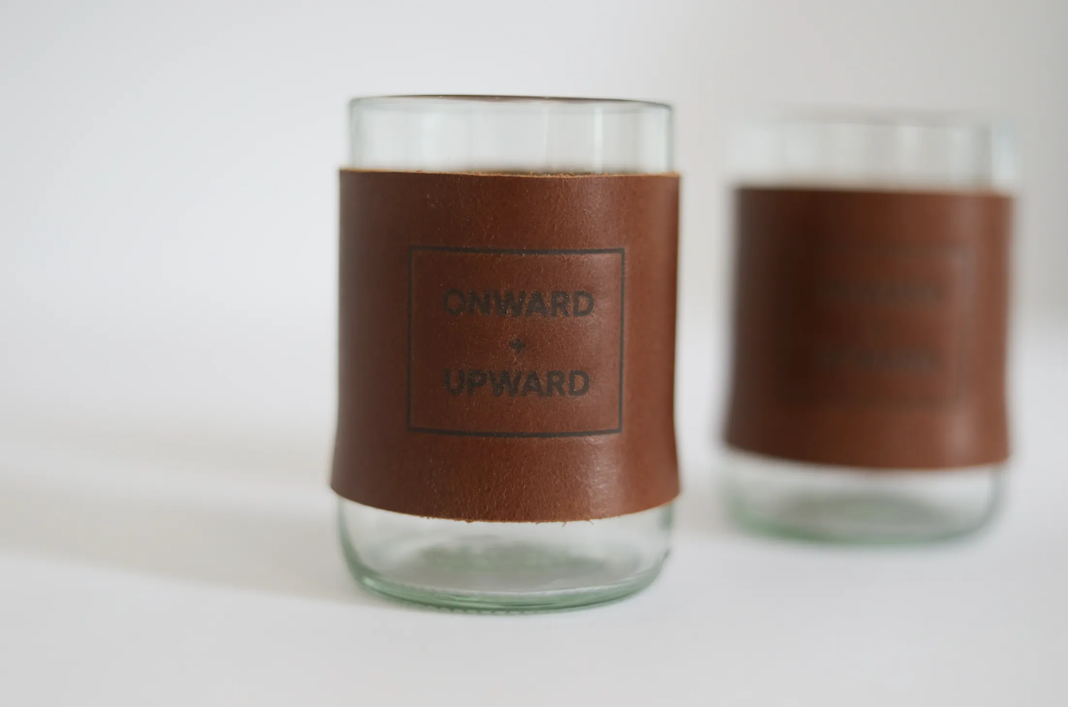 Bourbon Glass with Leather Wrap