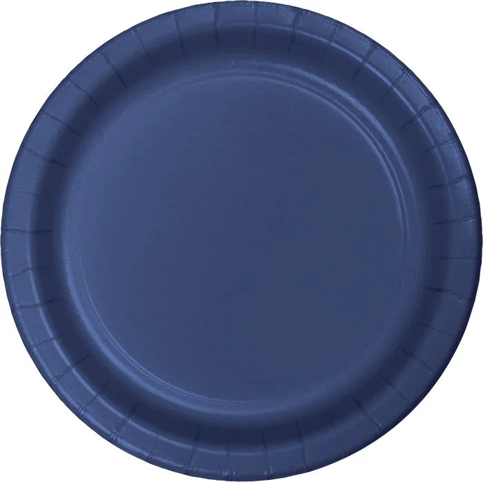 Bulk Navy Sturdy Style 8.75 inch 8.75 inch Paper Dinner Plates (240 per Case)