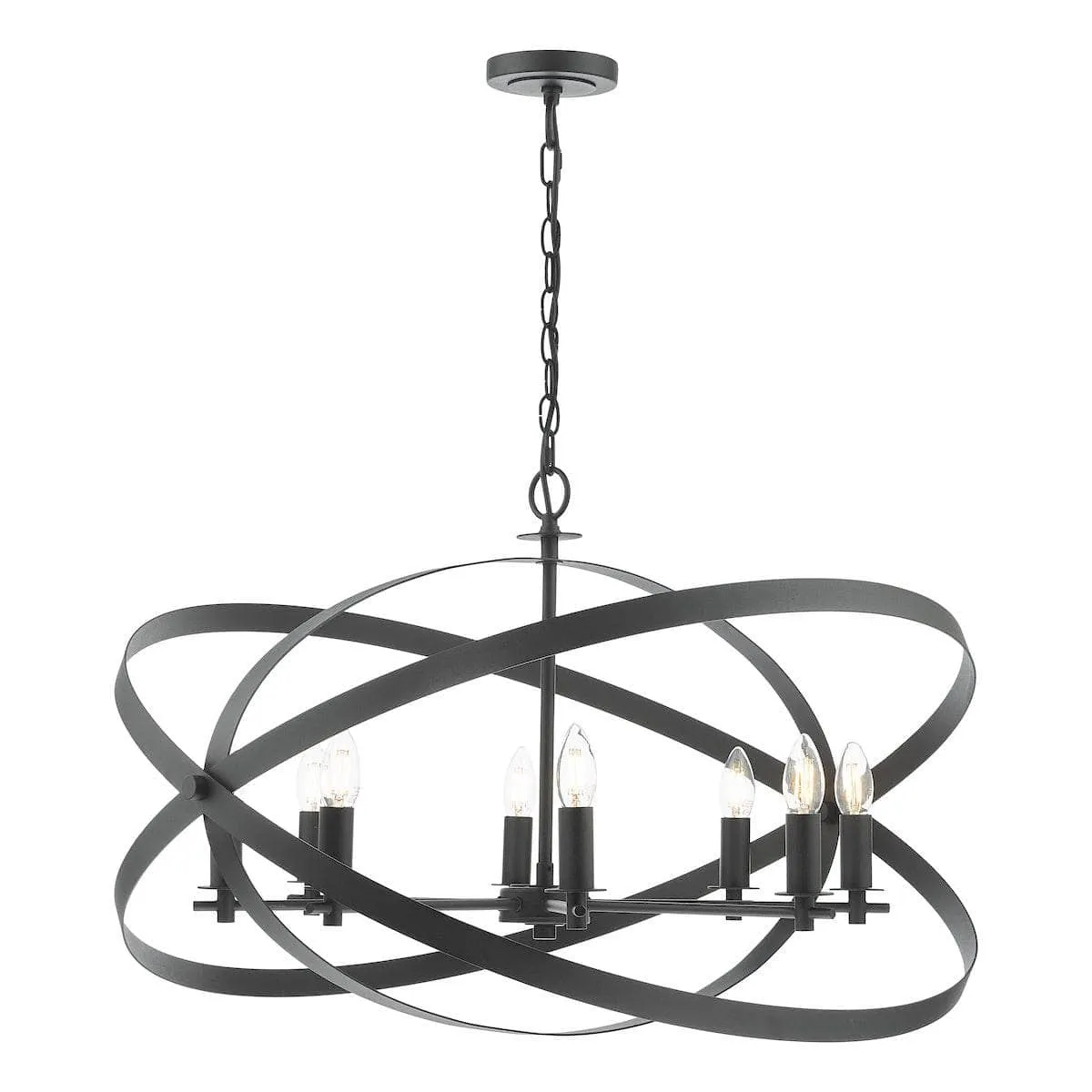 Cadiz 8 Light Pendant Light - Black