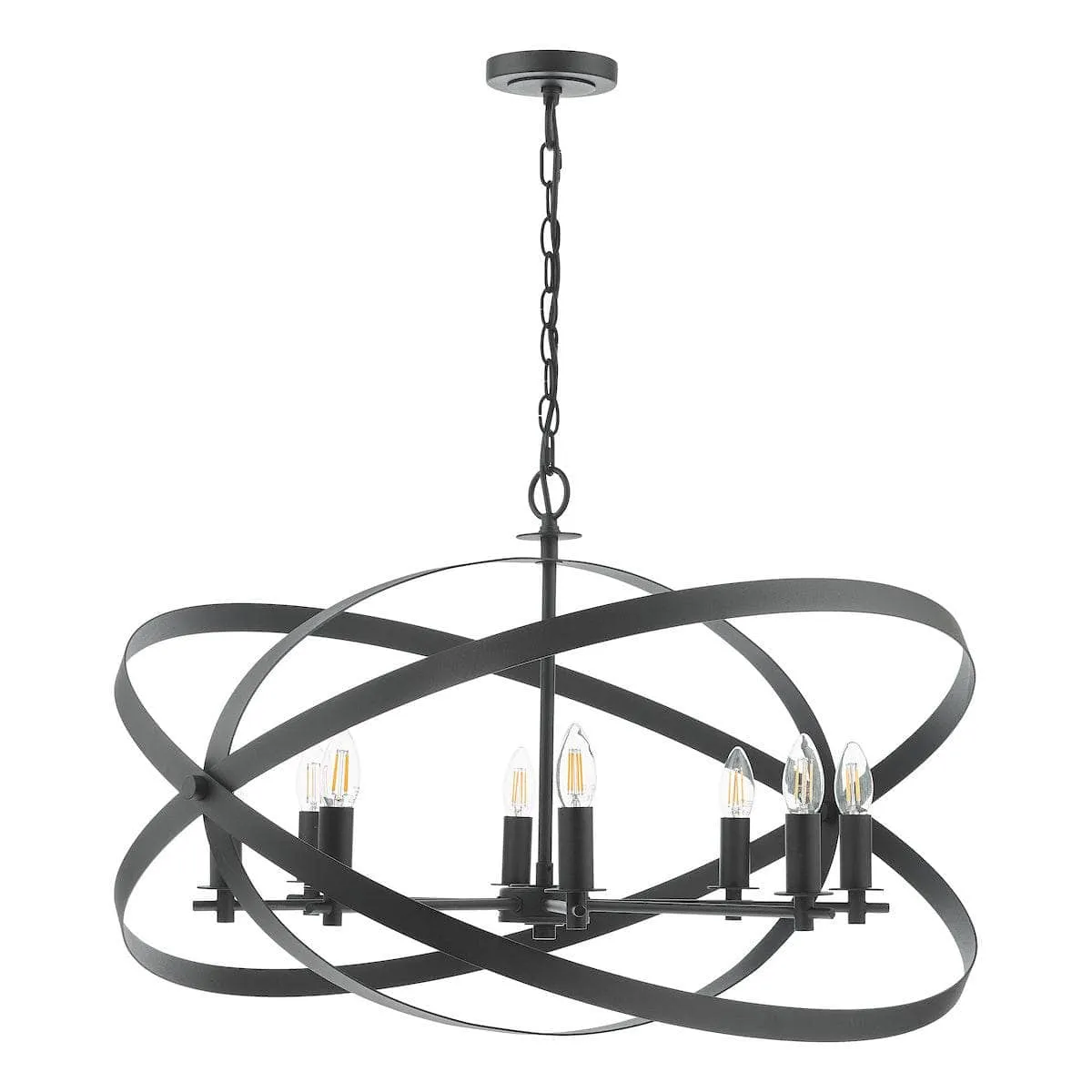 Cadiz 8 Light Pendant Light - Black