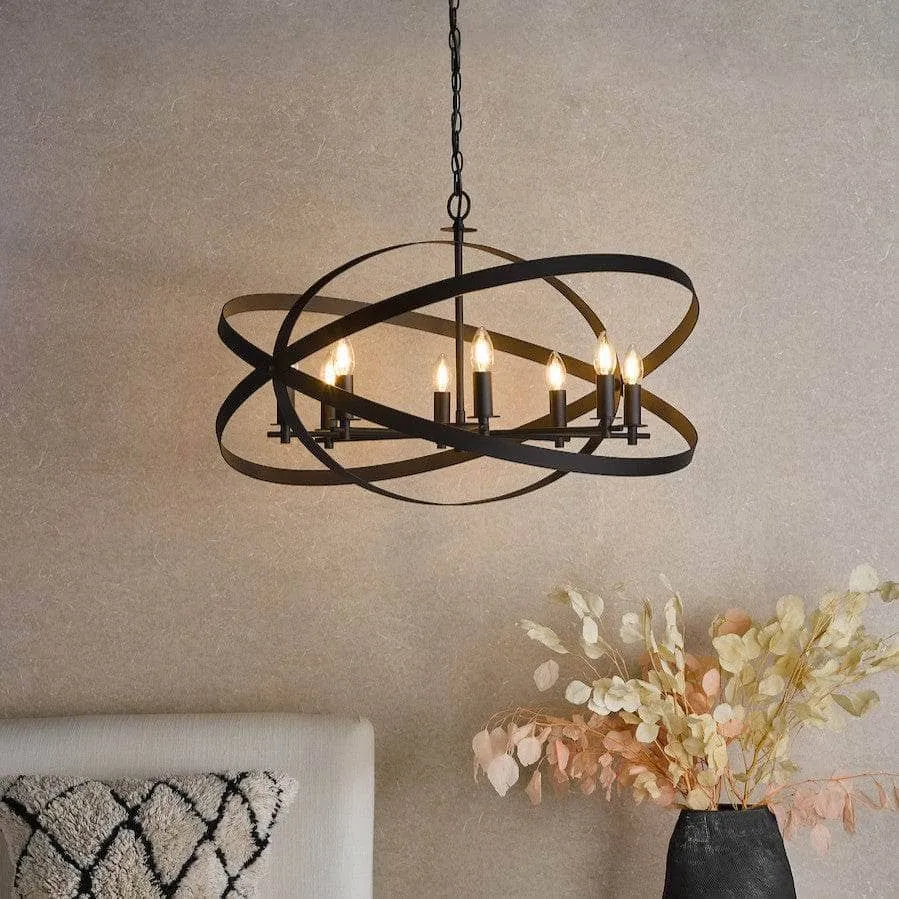 Cadiz 8 Light Pendant Light - Black