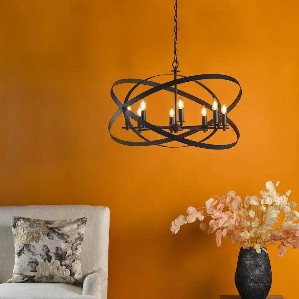 Cadiz 8 Light Pendant Light - Black