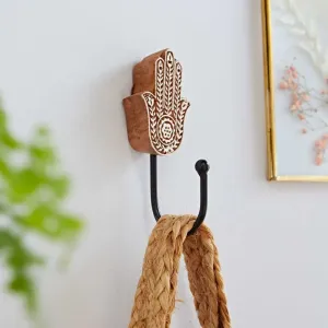 Carved Wooden Wall Hook, India