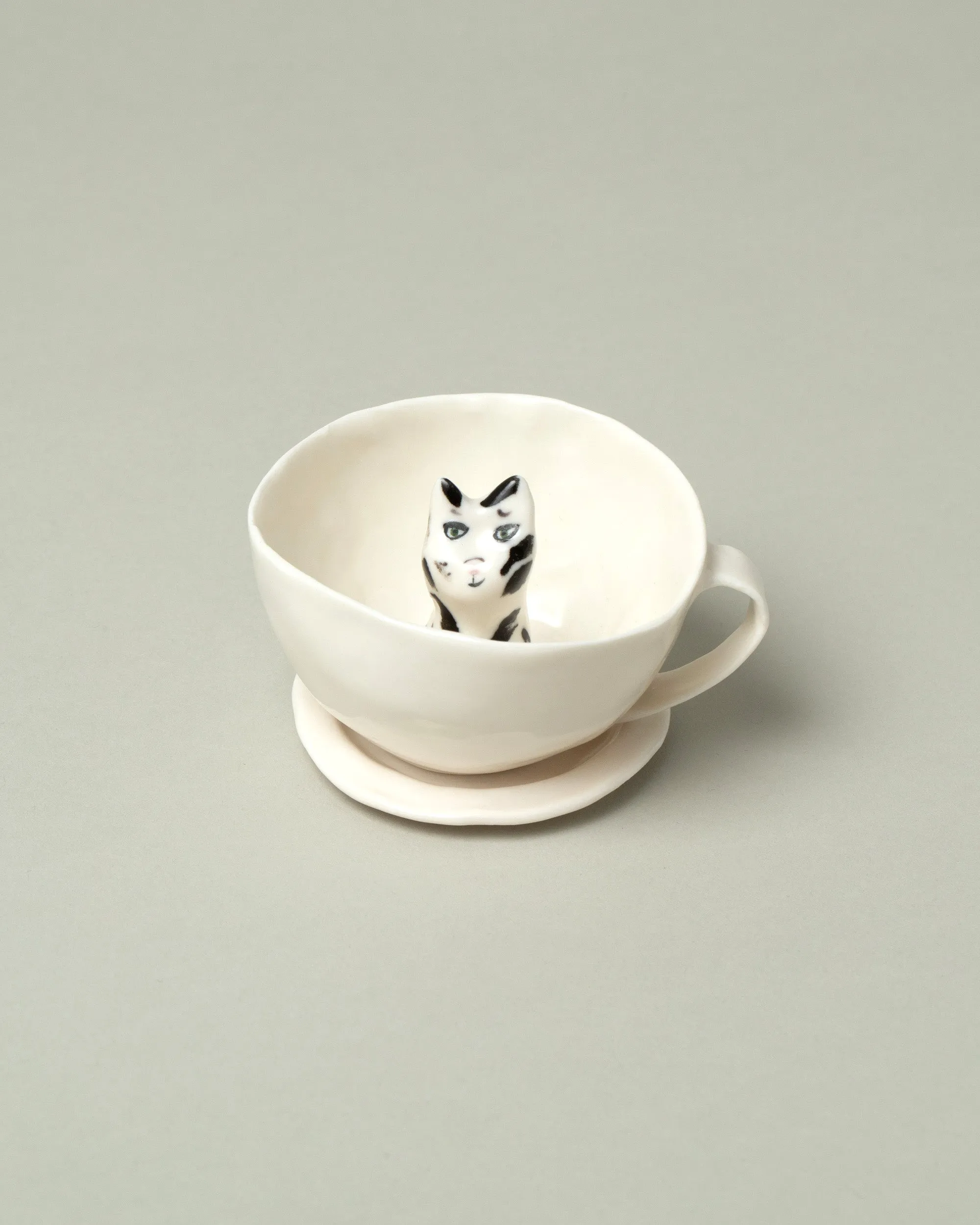 Cat Tea Cup with Saucer