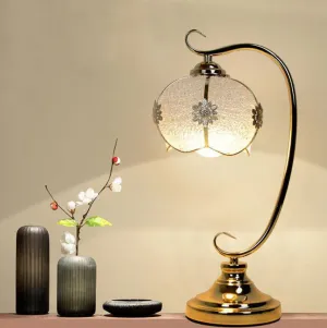 Chinese Retro Water Drop Acrylic Lampshade Hardware Base 1-Light Table Lamp