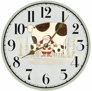 Christmas Clock- Santa Clock- Cow Clock
