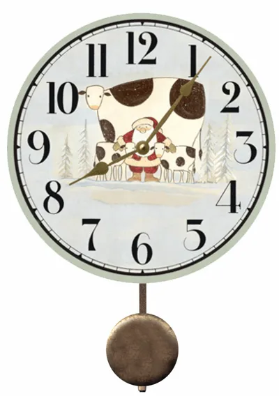 Christmas Clock- Santa Clock- Cow Clock