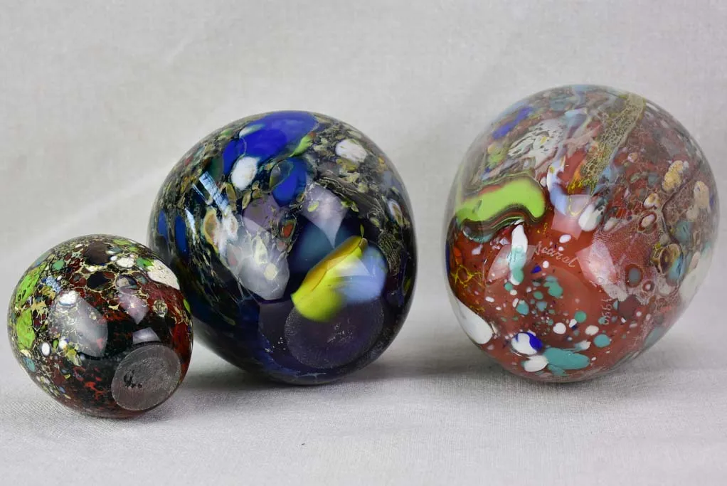 Collection of three Murano glass vases from the 1950's