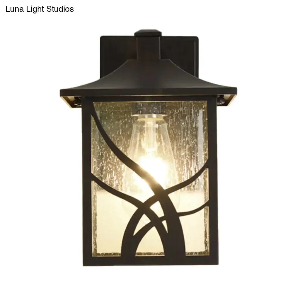 Courtyard Sconce Lodge - Open Bottom, Clear Glass, 1-Light Dark Coffee Wall Light
