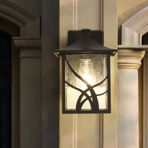 Courtyard Sconce Lodge - Open Bottom, Clear Glass, 1-Light Dark Coffee Wall Light