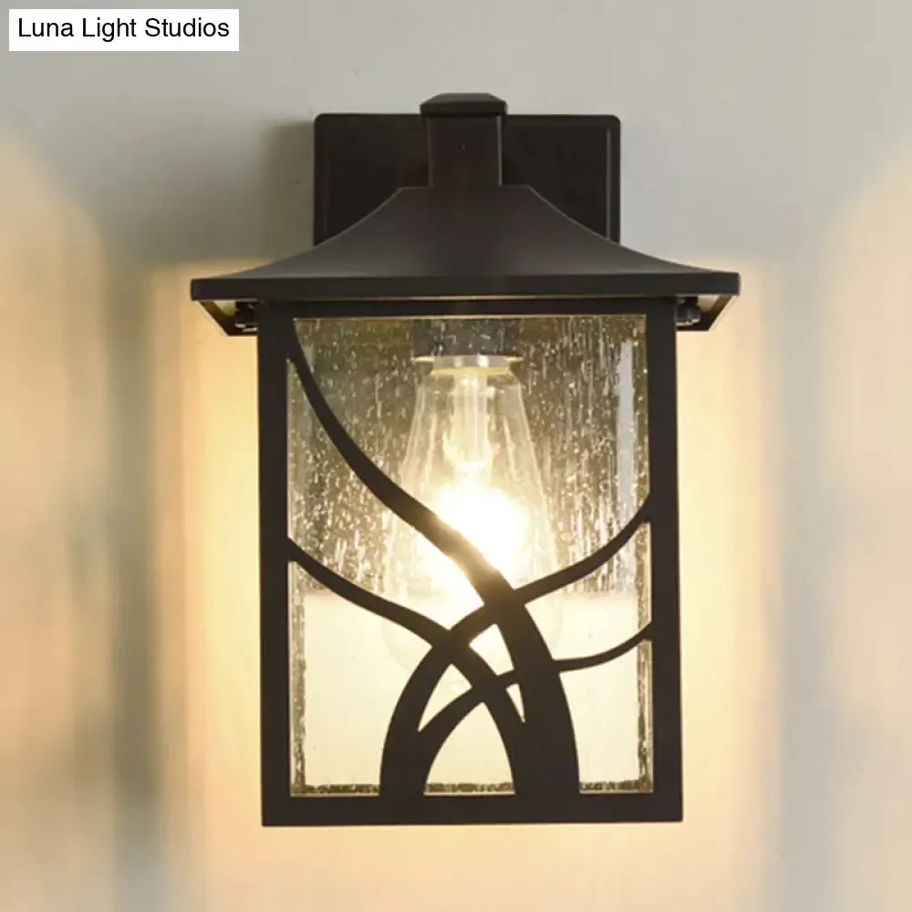 Courtyard Sconce Lodge - Open Bottom, Clear Glass, 1-Light Dark Coffee Wall Light