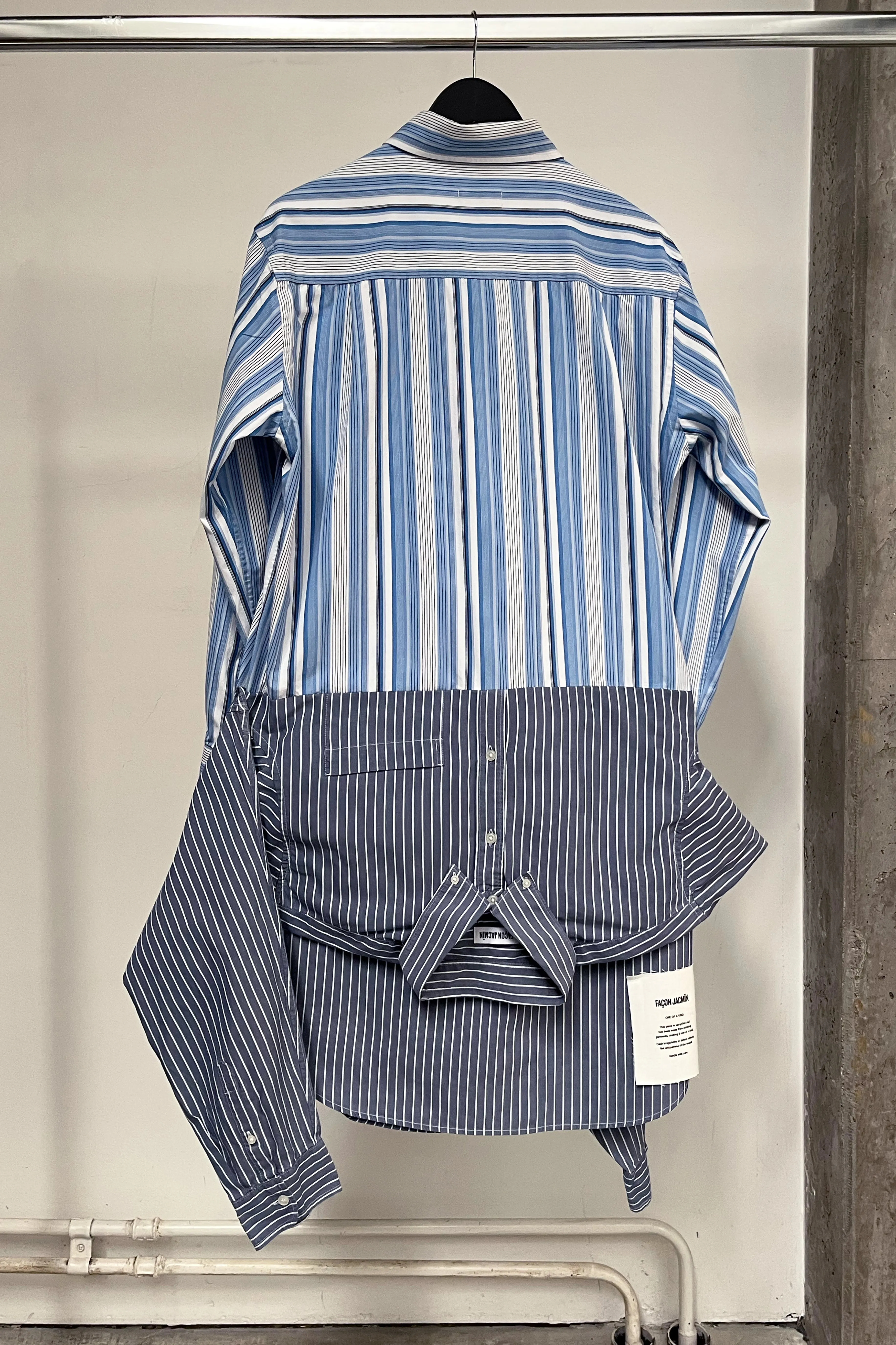COX shirt stripes blue and grey
