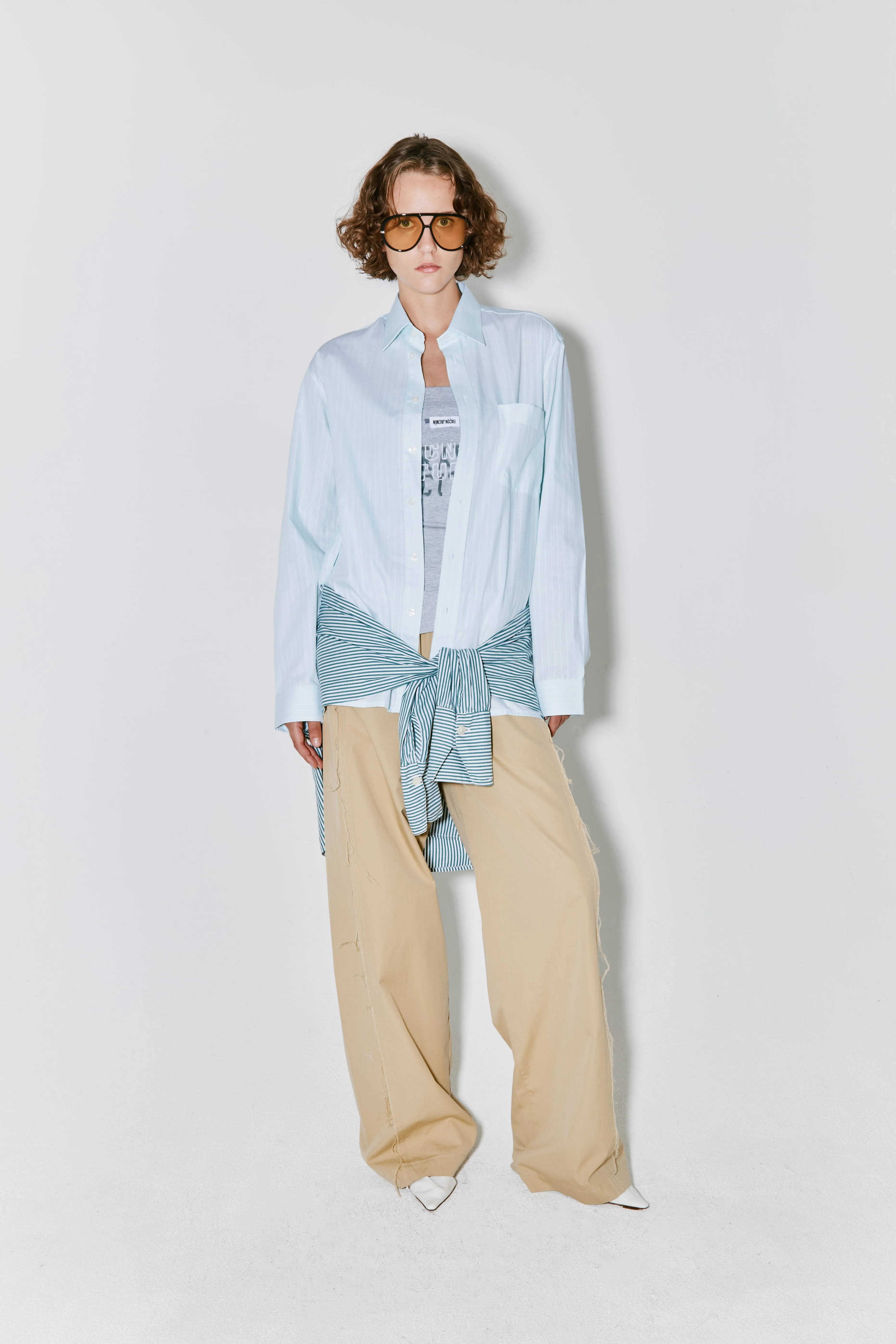 COX shirt stripes blue and grey