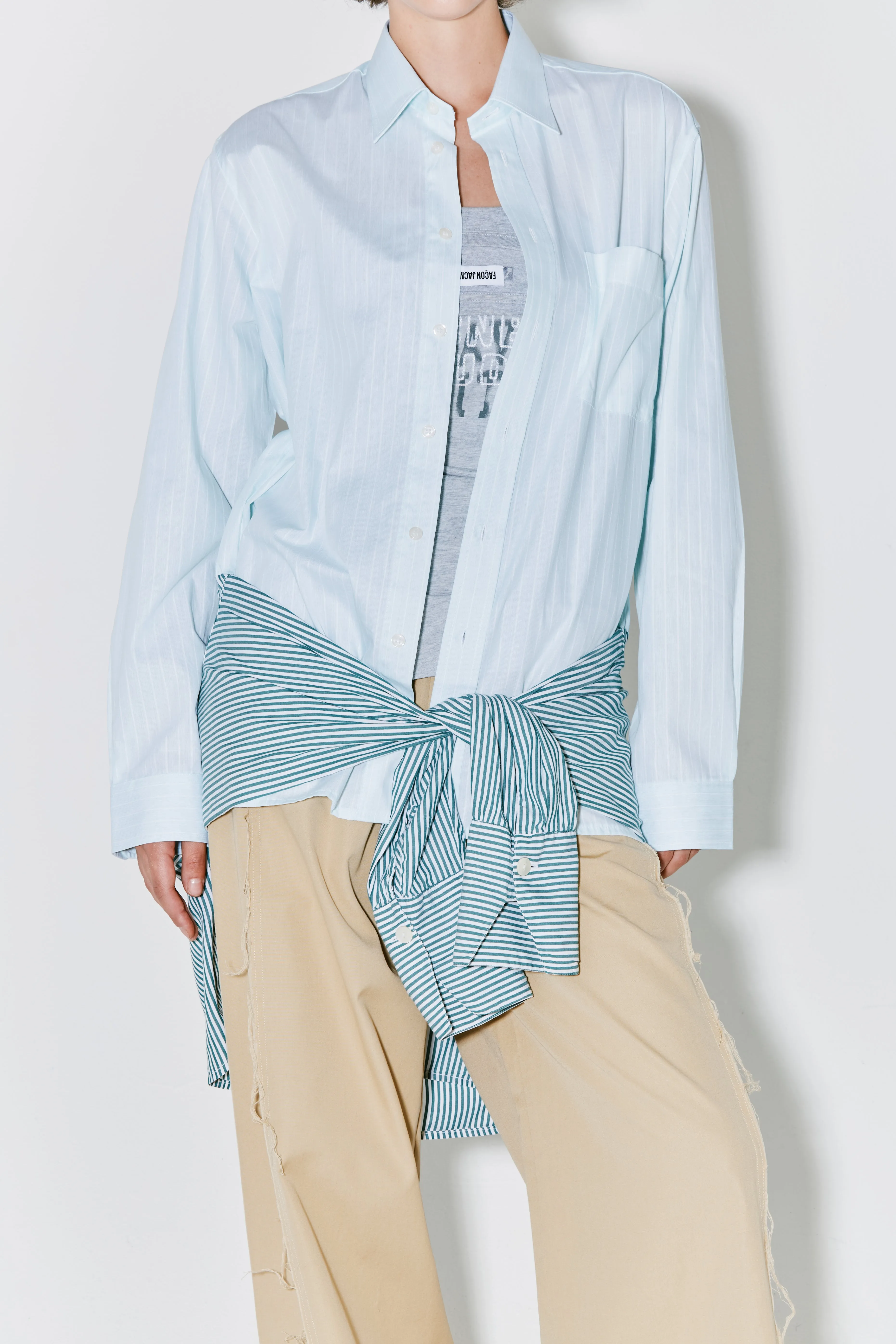 COX shirt stripes green